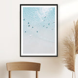 Shop Aerial Surfers II Photo Art Print a coastal themed photography wall art print from The Print Emporium wall artwork collection - Buy Australian made fine art poster and framed prints for the home and your interior decor, TPE-1233-AP
