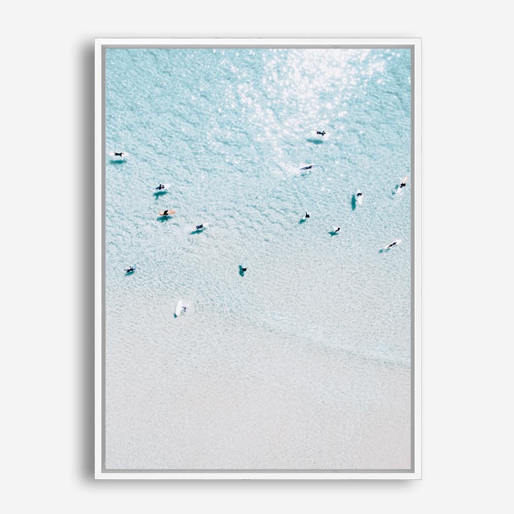 Shop Aerial Surfers II Photo Canvas Print a coastal themed photography framed stretched canvas print from The Print Emporium wall artwork collection - Buy Australian made prints for the home and your interior decor space, TPE-1233-CA-35X46-NF