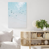 Shop Aerial Surfers II Photo Canvas Print a coastal themed photography framed stretched canvas print from The Print Emporium wall artwork collection - Buy Australian made prints for the home and your interior decor space, TPE-1233-CA-35X46-NF