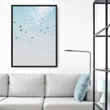 Shop Aerial Surfers II Photo Canvas Print a coastal themed photography framed stretched canvas print from The Print Emporium wall artwork collection - Buy Australian made prints for the home and your interior decor space, TPE-1233-CA-35X46-NF