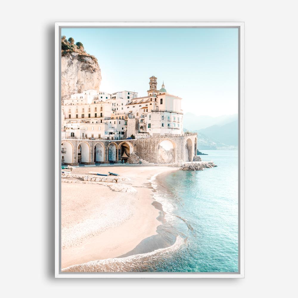 Shop Amalfi Village I Photo Canvas Print a coastal themed photography framed stretched canvas print from The Print Emporium wall artwork collection - Buy Australian made prints for the home and your interior decor space, TPE-1257-CA-35X46-NF