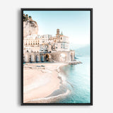 Shop Amalfi Village I Photo Canvas Print a coastal themed photography framed stretched canvas print from The Print Emporium wall artwork collection - Buy Australian made prints for the home and your interior decor space, TPE-1257-CA-35X46-NF