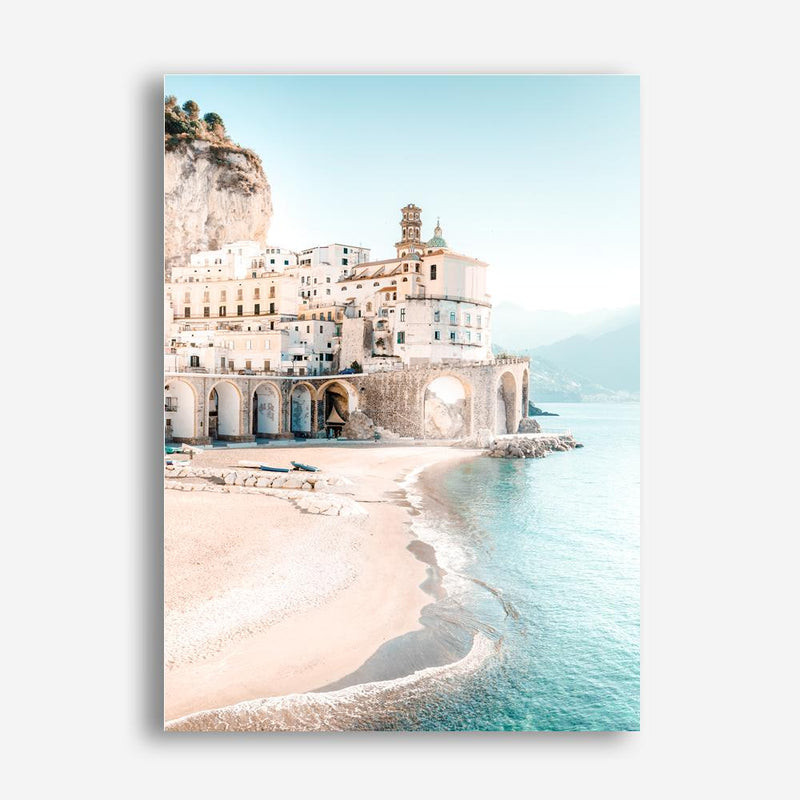 Shop Amalfi Village I Photo Canvas Print a coastal themed photography framed stretched canvas print from The Print Emporium wall artwork collection - Buy Australian made prints for the home and your interior decor space, TPE-1257-CA-35X46-NF