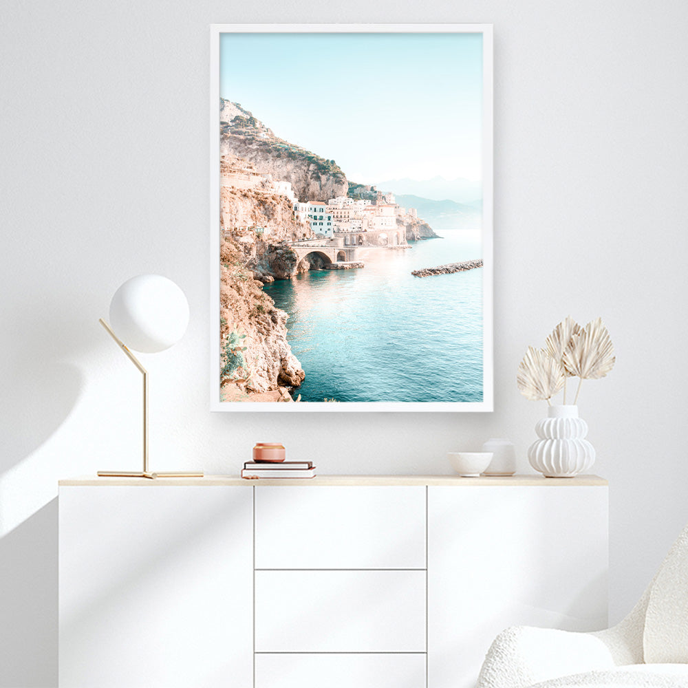 Shop Amalfi Village II Photo Art Print a coastal themed photography wall art print from The Print Emporium wall artwork collection - Buy Australian made fine art poster and framed prints for the home and your interior decor, TPE-1258-AP