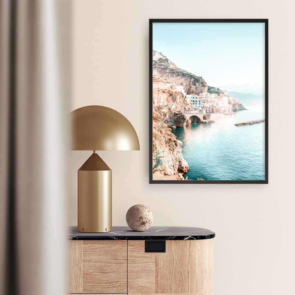 Shop Amalfi Village II Photo Art Print a coastal themed photography wall art print from The Print Emporium wall artwork collection - Buy Australian made fine art poster and framed prints for the home and your interior decor, TPE-1258-AP