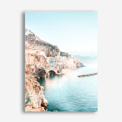 Shop Amalfi Village II Photo Canvas Print a coastal themed photography framed stretched canvas print from The Print Emporium wall artwork collection - Buy Australian made prints for the home and your interior decor space, TPE-1258-CA-35X46-NF