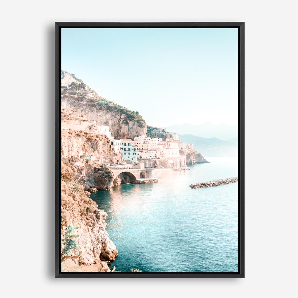 Shop Amalfi Village II Photo Canvas Print a coastal themed photography framed stretched canvas print from The Print Emporium wall artwork collection - Buy Australian made prints for the home and your interior decor space, TPE-1258-CA-35X46-NF