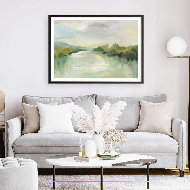 Shop April River Art Print a painted abstract themed wall art print from The Print Emporium wall artwork collection - Buy Australian made fine art painting style poster and framed prints for the home and your interior decor room, TPE-WA-70140-AP