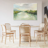 Shop April River Canvas Print a painted style framed canvas wall art print from The Print Emporium artwork collection - Buy Australian made fine art painting style stretched canvas prints for the home and your interior decor space, TPE-WA-70140-CA-35X46-NF