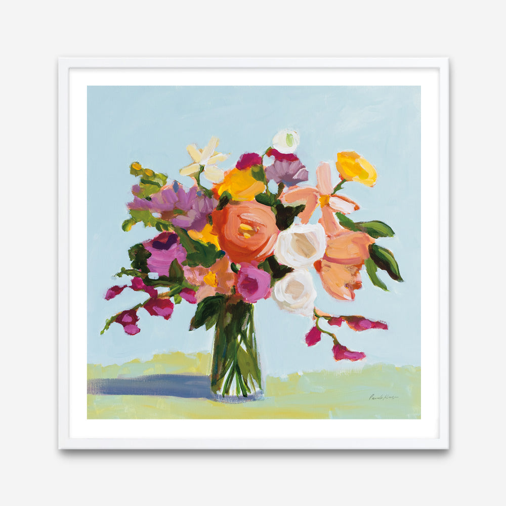Shop August Blooms (Square) Art Print a floral themed painted wall art print from The Print Emporium wall artwork collection - Buy Australian made fine art painting style poster and framed prints for the home and your interior decor room