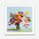Shop August Blooms (Square) Art Print a floral themed painted wall art print from The Print Emporium wall artwork collection - Buy Australian made fine art painting style poster and framed prints for the home and your interior decor room