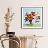 Shop August Blooms (Square) Art Print a floral themed painted wall art print from The Print Emporium wall artwork collection - Buy Australian made fine art painting style poster and framed prints for the home and your interior decor room