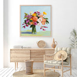 Shop August Blooms (Square) Art Print a floral themed painted wall art print from The Print Emporium wall artwork collection - Buy Australian made fine art painting style poster and framed prints for the home and your interior decor room