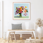 Shop August Blooms (Square) Art Print a floral themed painted wall art print from The Print Emporium wall artwork collection - Buy Australian made fine art painting style poster and framed prints for the home and your interior decor room
