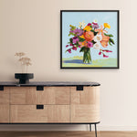 Shop August Blooms (Square) Art Print a floral themed painted wall art print from The Print Emporium wall artwork collection - Buy Australian made fine art painting style poster and framed prints for the home and your interior decor room