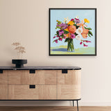 Shop August Blooms (Square) Art Print a floral themed painted wall art print from The Print Emporium wall artwork collection - Buy Australian made fine art painting style poster and framed prints for the home and your interior decor room