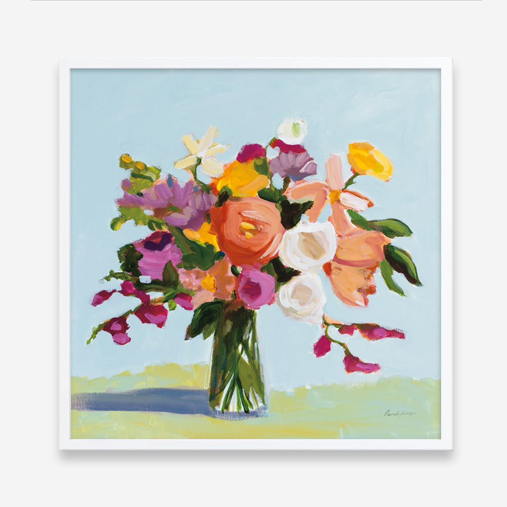 Shop August Blooms (Square) Art Print a floral themed painted wall art print from The Print Emporium wall artwork collection - Buy Australian made fine art painting style poster and framed prints for the home and your interior decor room