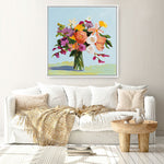 Shop August Blooms (Square) Canvas Print a floral themed painted framed canvas wall art print from The Print Emporium artwork collection - Buy Australian made fine art painting style stretched canvas prints for the home and your interior decor space, TPE-WA-74471-CA-40X40-NF