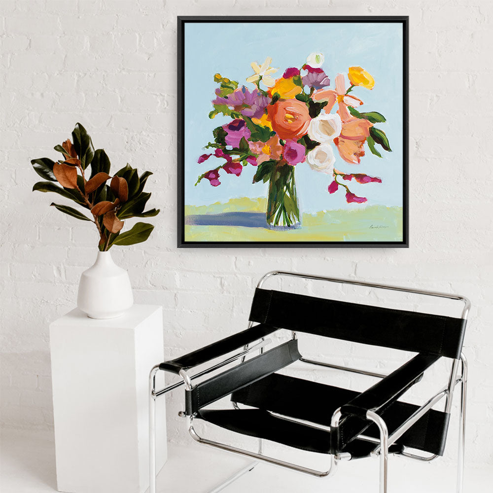 Shop August Blooms (Square) Canvas Print a floral themed painted framed canvas wall art print from The Print Emporium artwork collection - Buy Australian made fine art painting style stretched canvas prints for the home and your interior decor space, TPE-WA-74471-CA-40X40-NF