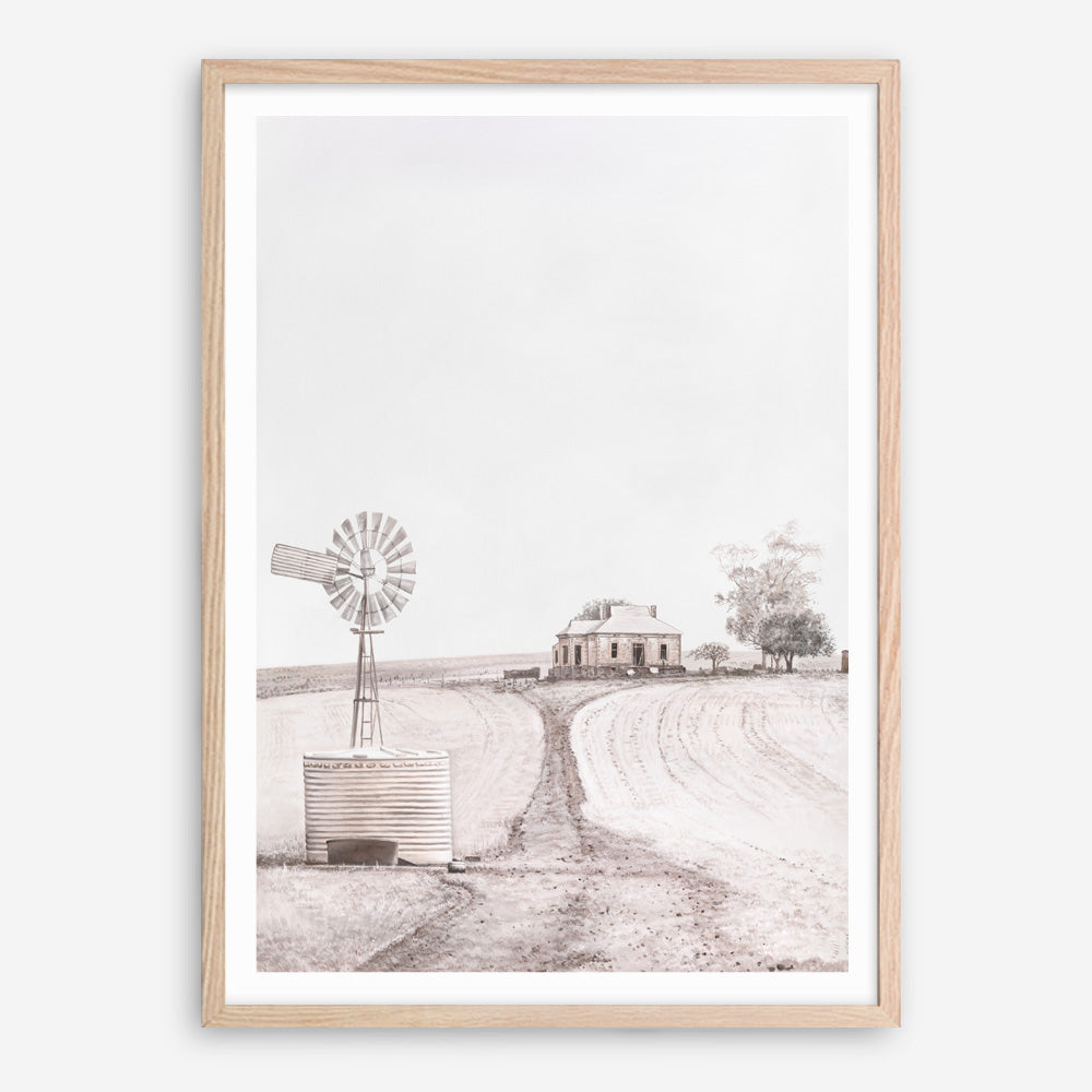 Shop Australian Farm I Art Print a painted style wall art print from The Print Emporium wall artwork collection - Buy Australian made fine art painting style poster and framed prints for the home and your interior decor room, TPE-929-AP