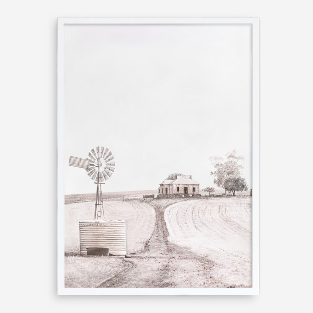 Shop Australian Farm I Art Print a painted style wall art print from The Print Emporium wall artwork collection - Buy Australian made fine art painting style poster and framed prints for the home and your interior decor room, TPE-929-AP