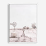 Shop Australian Farm I Canvas Print a painted style framed canvas wall art print from The Print Emporium artwork collection - Buy Australian made fine art painting style stretched canvas prints for the home and your interior decor space, TPE-929-CA-35X46-NF