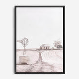 Shop Australian Farm I Canvas Print a painted style framed canvas wall art print from The Print Emporium artwork collection - Buy Australian made fine art painting style stretched canvas prints for the home and your interior decor space, TPE-929-CA-35X46-NF