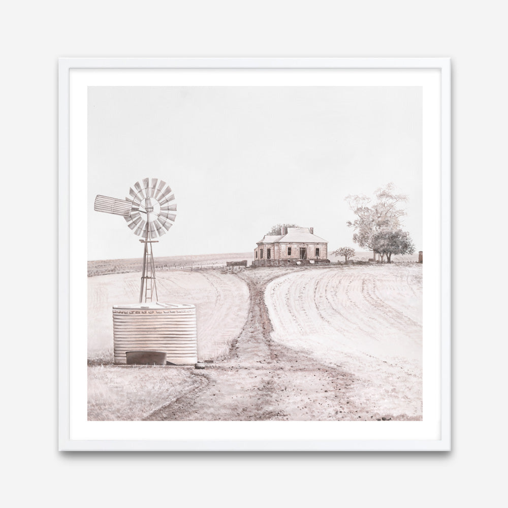 Shop Australian Farm I (Square) Art Print a painted style wall art print from The Print Emporium wall artwork collection - Buy Australian made fine art painting style poster and framed prints for the home and your interior decor room, TPE-924-AP
