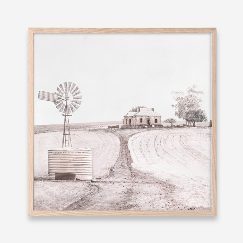 Shop Australian Farm I (Square) Art Print a painted style wall art print from The Print Emporium wall artwork collection - Buy Australian made fine art painting style poster and framed prints for the home and your interior decor room, TPE-924-AP