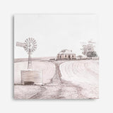 Shop Australian Farm I (Square) Canvas Print a painted style framed canvas wall art print from The Print Emporium artwork collection - Buy Australian made fine art painting style stretched canvas prints for the home and your interior decor space, TPE-924-CA-40X40-NF