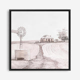 Shop Australian Farm I (Square) Canvas Print a painted style framed canvas wall art print from The Print Emporium artwork collection - Buy Australian made fine art painting style stretched canvas prints for the home and your interior decor space, TPE-924-CA-40X40-NF