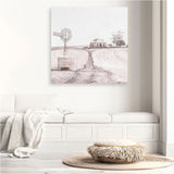 Shop Australian Farm I (Square) Canvas Print a painted style framed canvas wall art print from The Print Emporium artwork collection - Buy Australian made fine art painting style stretched canvas prints for the home and your interior decor space, TPE-924-CA-40X40-NF