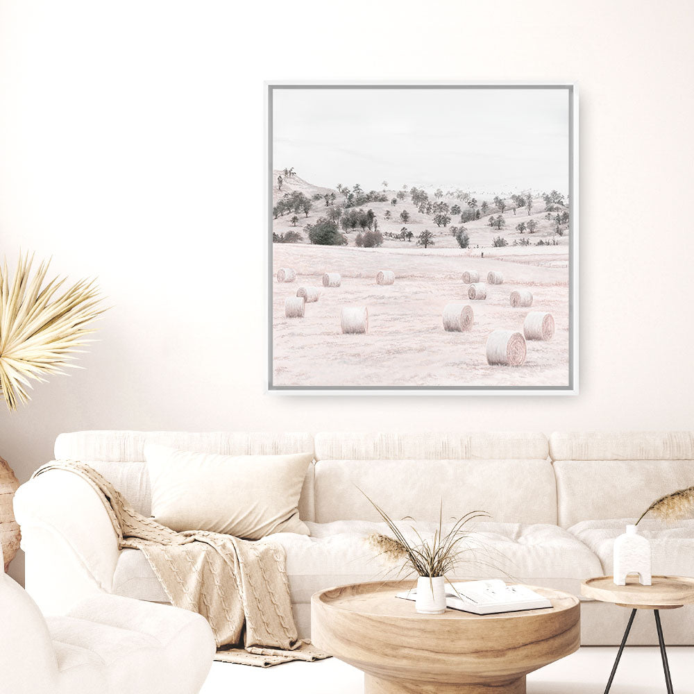 Shop Australian Farm II (Square) Canvas Print a painted style framed canvas wall art print from The Print Emporium artwork collection - Buy Australian made fine art painting style stretched canvas prints for the home and your interior decor space, TPE-928-CA-40X40-NF