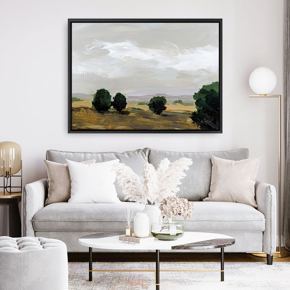Shop Autumn Fields Canvas Print a painted style framed canvas wall art print from The Print Emporium artwork collection - Buy Australian made fine art painting style stretched canvas prints for the home and your interior decor space, TPE-WA-70223-CA-35X46-NF