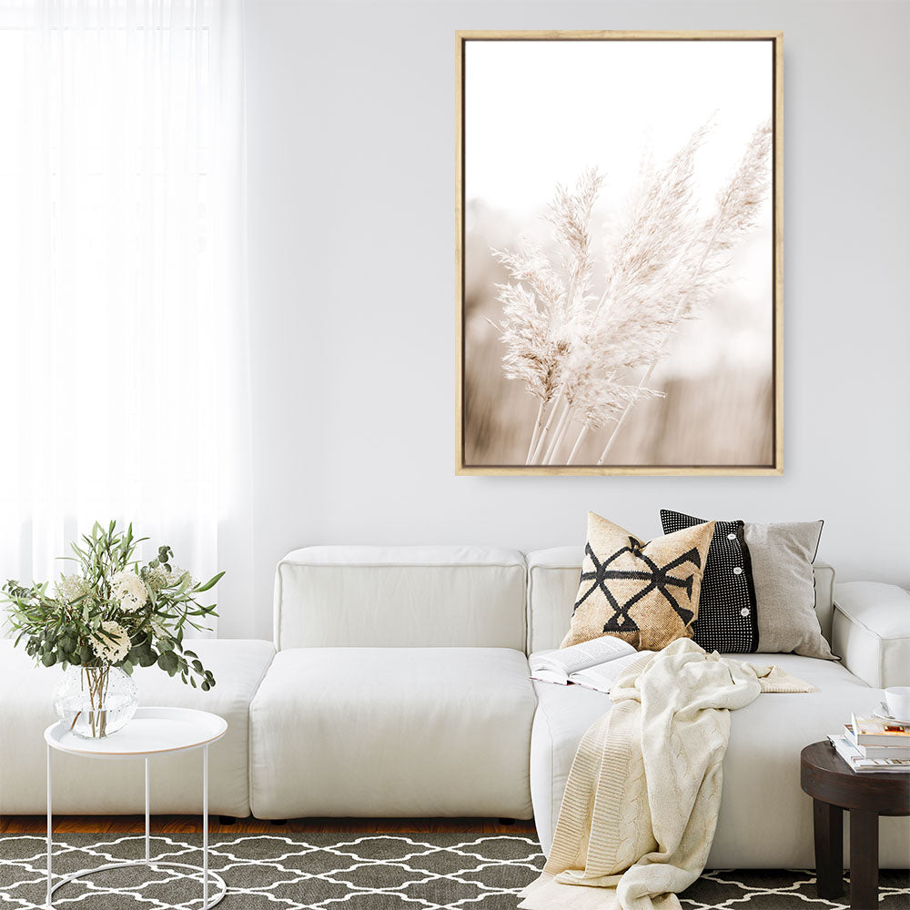 Shop Autumn Pampas Grass Photo Canvas Print a coastal themed photography framed stretched canvas print from The Print Emporium wall artwork collection - Buy Australian made prints for the home and your interior decor space, TPE-1125-CA-35X46-NF
