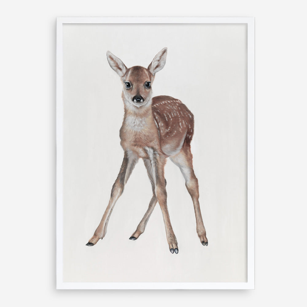 Shop Baby Deer Art Print a painted adorable baby nursery animal themed wall art print from The Print Emporium wall artwork collection - Buy Australian made fine art painting style poster and framed prints for the home and your interior decor room, TPE-200-AP
