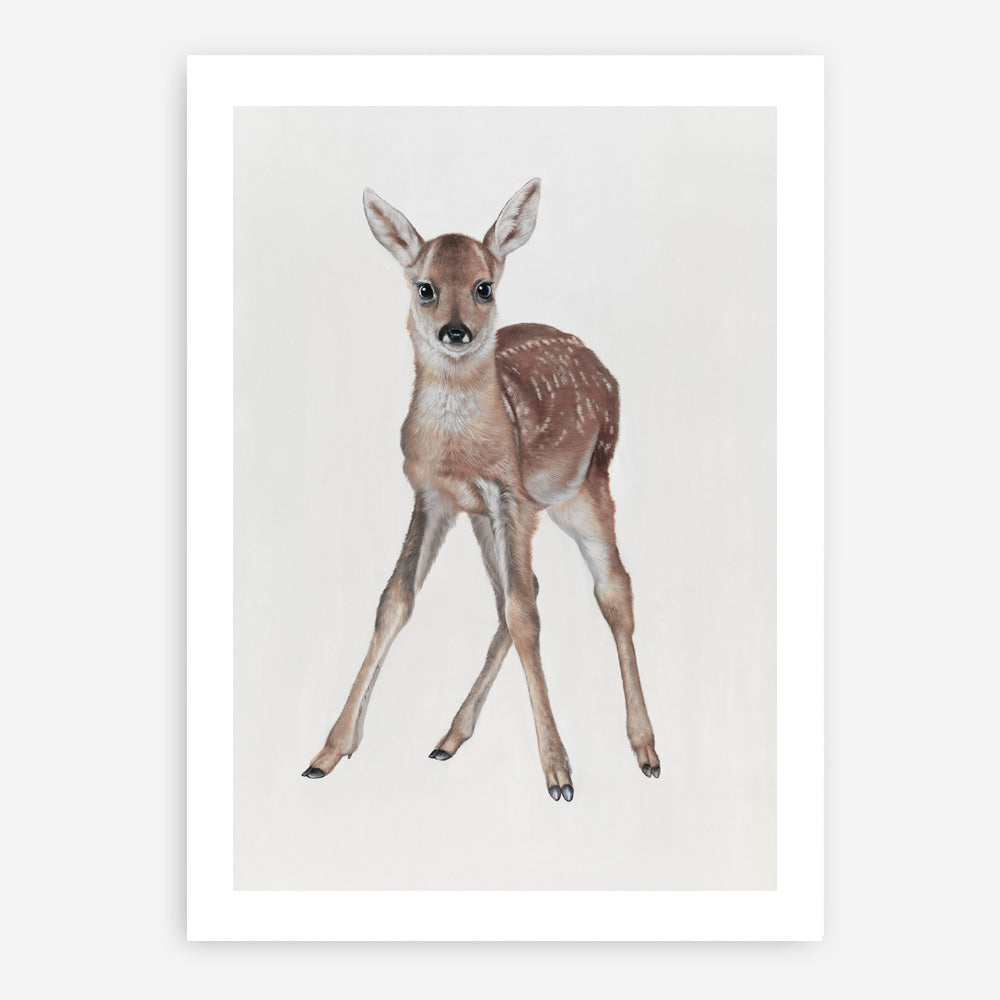 Shop Baby Deer Art Print a painted adorable baby nursery animal themed wall art print from The Print Emporium wall artwork collection - Buy Australian made fine art painting style poster and framed prints for the home and your interior decor room, TPE-200-AP