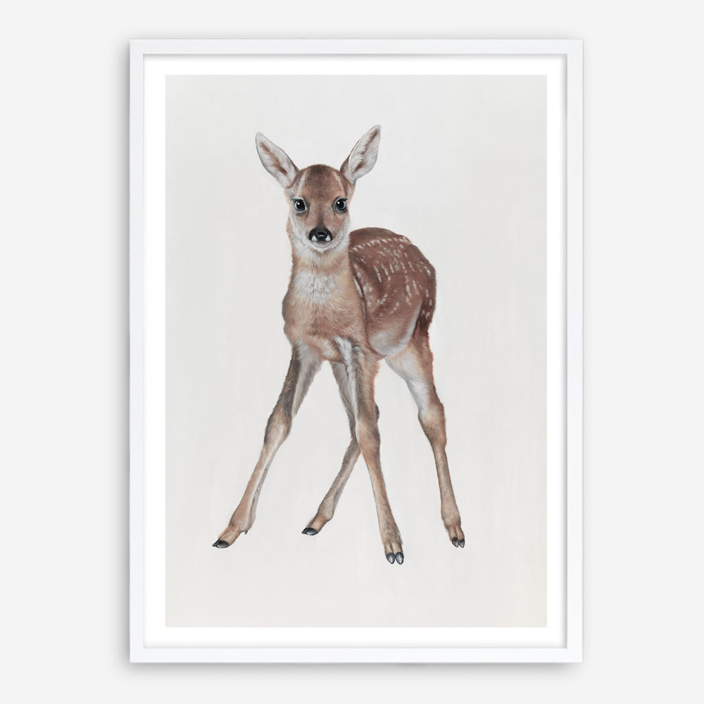 Shop Baby Deer Art Print a painted adorable baby nursery animal themed wall art print from The Print Emporium wall artwork collection - Buy Australian made fine art painting style poster and framed prints for the home and your interior decor room, TPE-200-AP