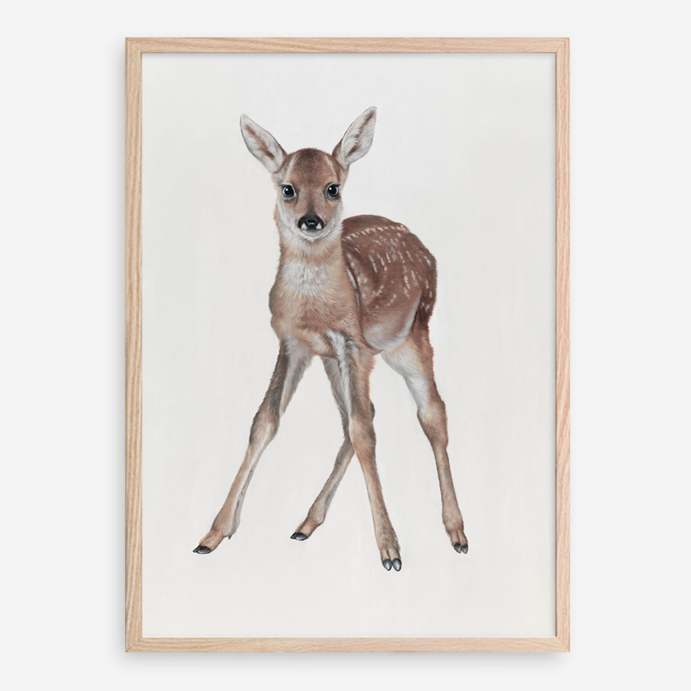 Shop Baby Deer Art Print a painted adorable baby nursery animal themed wall art print from The Print Emporium wall artwork collection - Buy Australian made fine art painting style poster and framed prints for the home and your interior decor room, TPE-200-AP