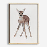 Shop Baby Deer Canvas Print a painted adorable baby nursery room animal themed framed canvas wall art print from The Print Emporium artwork collection - Buy Australian made fine art painting style stretched canvas prints for the home and your interior decor space, TPE-200-CA-35X46-NF