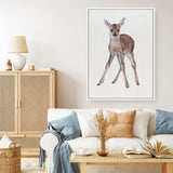 Shop Baby Deer Canvas Print a painted adorable baby nursery room animal themed framed canvas wall art print from The Print Emporium artwork collection - Buy Australian made fine art painting style stretched canvas prints for the home and your interior decor space, TPE-200-CA-35X46-NF