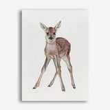 Shop Baby Deer Canvas Print a painted adorable baby nursery room animal themed framed canvas wall art print from The Print Emporium artwork collection - Buy Australian made fine art painting style stretched canvas prints for the home and your interior decor space, TPE-200-CA-35X46-NF
