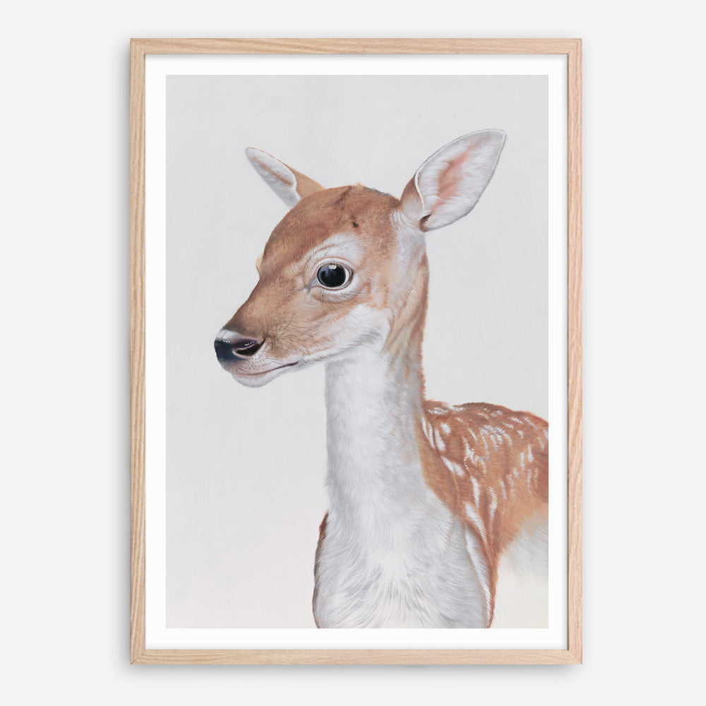 Shop Baby Deer II Art Print a painted adorable baby nursery animal themed wall art print from The Print Emporium wall artwork collection - Buy Australian made fine art painting style poster and framed prints for the home and your interior decor room, TPE-252-AP