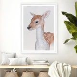 Shop Baby Deer II Art Print a painted adorable baby nursery animal themed wall art print from The Print Emporium wall artwork collection - Buy Australian made fine art painting style poster and framed prints for the home and your interior decor room, TPE-252-AP