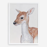 Shop Baby Deer II Art Print a painted adorable baby nursery animal themed wall art print from The Print Emporium wall artwork collection - Buy Australian made fine art painting style poster and framed prints for the home and your interior decor room, TPE-252-AP