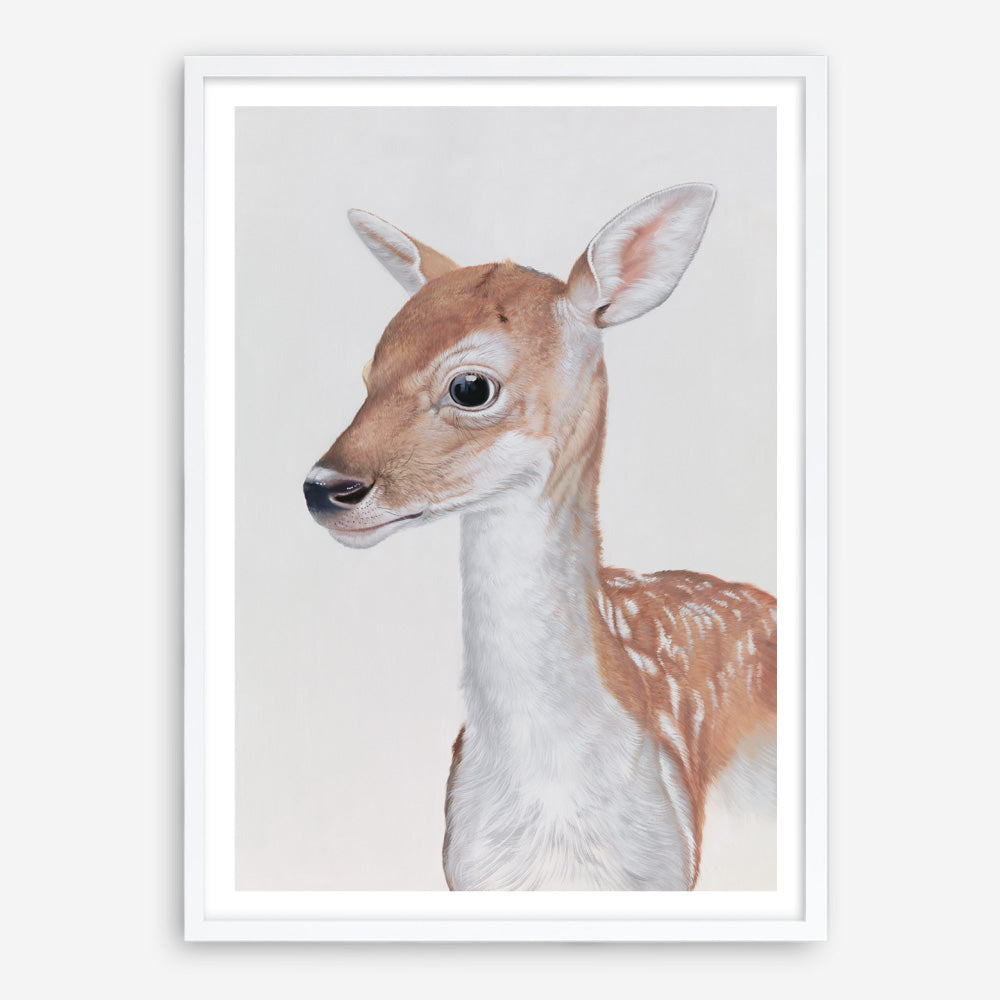 Shop Baby Deer II Art Print a painted adorable baby nursery animal themed wall art print from The Print Emporium wall artwork collection - Buy Australian made fine art painting style poster and framed prints for the home and your interior decor room, TPE-252-AP
