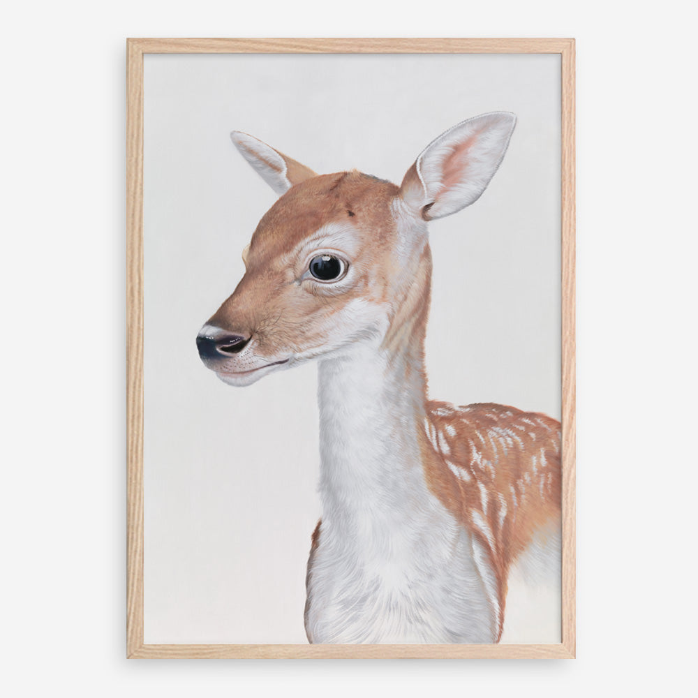 Shop Baby Deer II Art Print a painted adorable baby nursery animal themed wall art print from The Print Emporium wall artwork collection - Buy Australian made fine art painting style poster and framed prints for the home and your interior decor room, TPE-252-AP