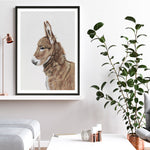 Shop Baby Donkey Art Print a painted adorable baby nursery animal themed wall art print from The Print Emporium wall artwork collection - Buy Australian made fine art painting style poster and framed prints for the home and your interior decor room, TPE-258-AP