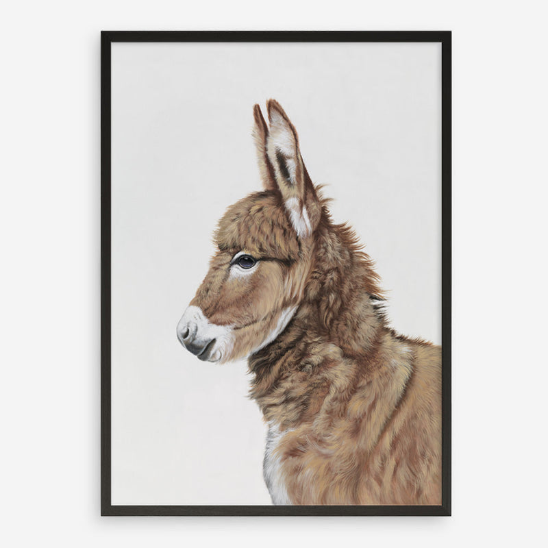 Shop Baby Donkey Art Print a painted adorable baby nursery animal themed wall art print from The Print Emporium wall artwork collection - Buy Australian made fine art painting style poster and framed prints for the home and your interior decor room, TPE-258-AP