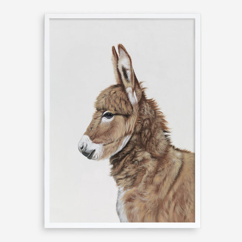 Shop Baby Donkey Art Print a painted adorable baby nursery animal themed wall art print from The Print Emporium wall artwork collection - Buy Australian made fine art painting style poster and framed prints for the home and your interior decor room, TPE-258-AP